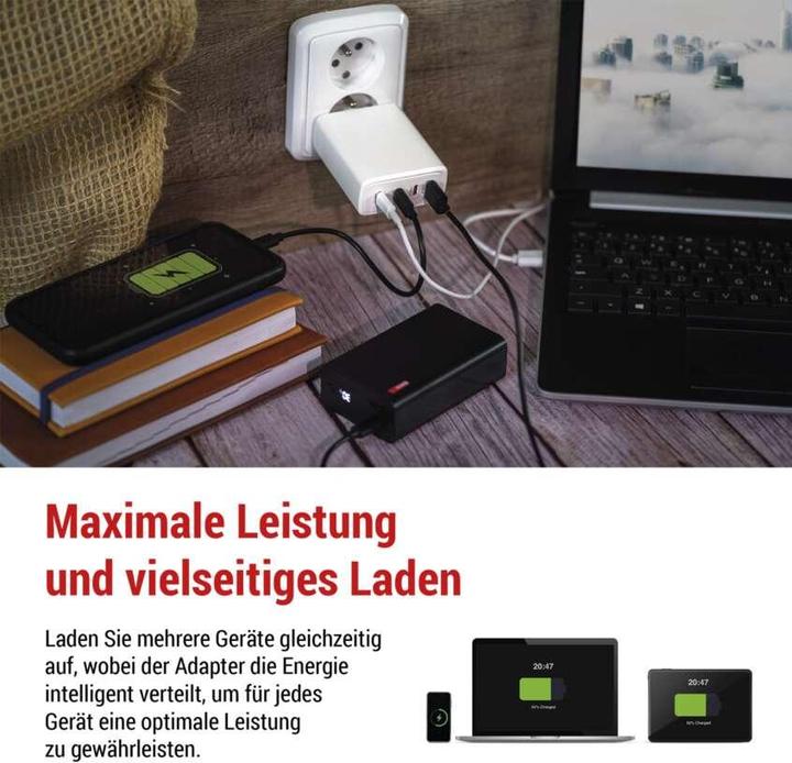 Actual product image Emos USB WALL CHARGER GAN PD 120W A3C (120 W, 4 ports)