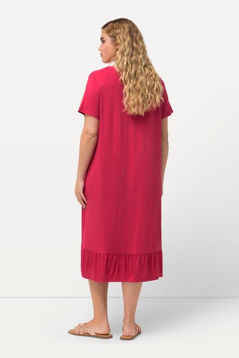 Produktbild Ulla Popken Jersey-Midikleid, A-Linie, Tunika-Ausschnitt, Halbarm (50, 52)