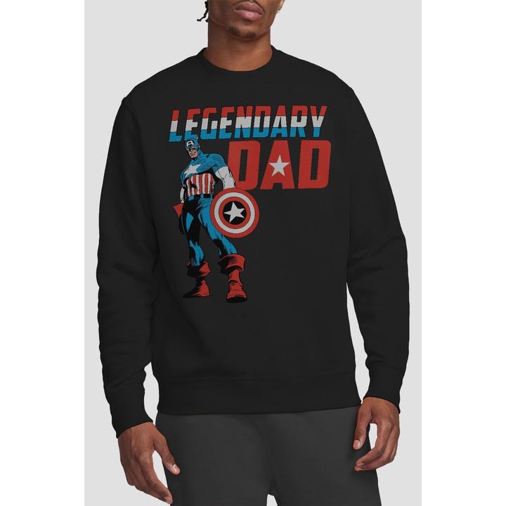 Actual product image Captain America Unisex Adult Legendary Dad Sweatshirt (XXL)