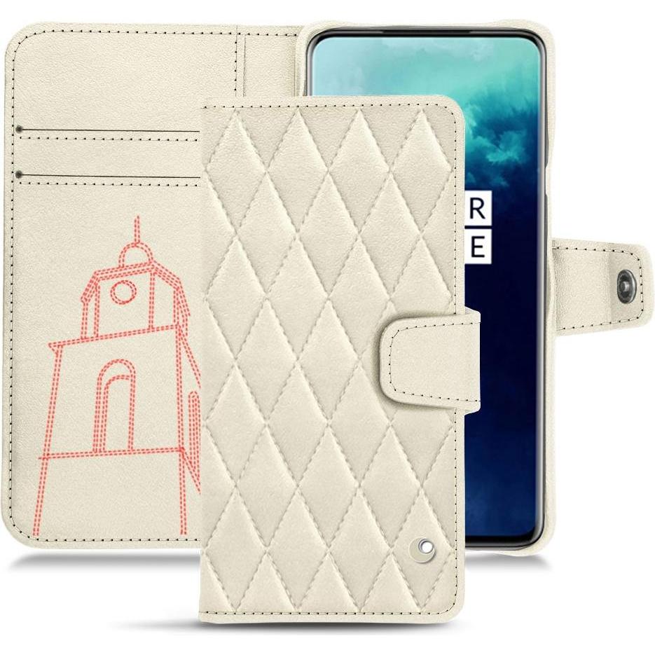 Noreve Lederschutzhülle Wallet (OnePlus 7T Pro), Smartphone Hülle, Weiss
