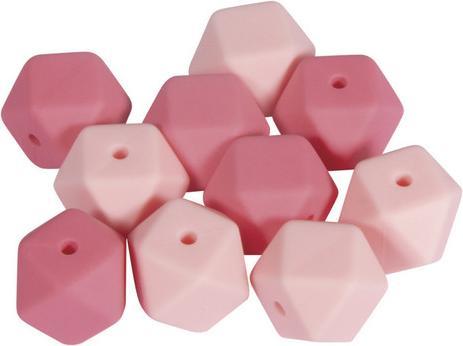 Produktbild Rayher Silikonperlen Hexagon, 14mm ø, rosé, 10 Stück