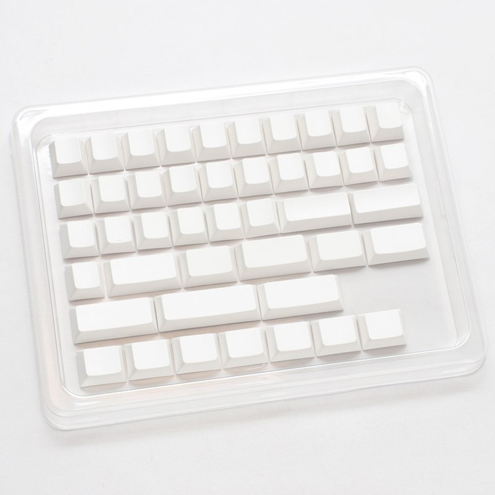 Actual product image Ducky Blank white PBT set, cherry profile - 133 keycaps