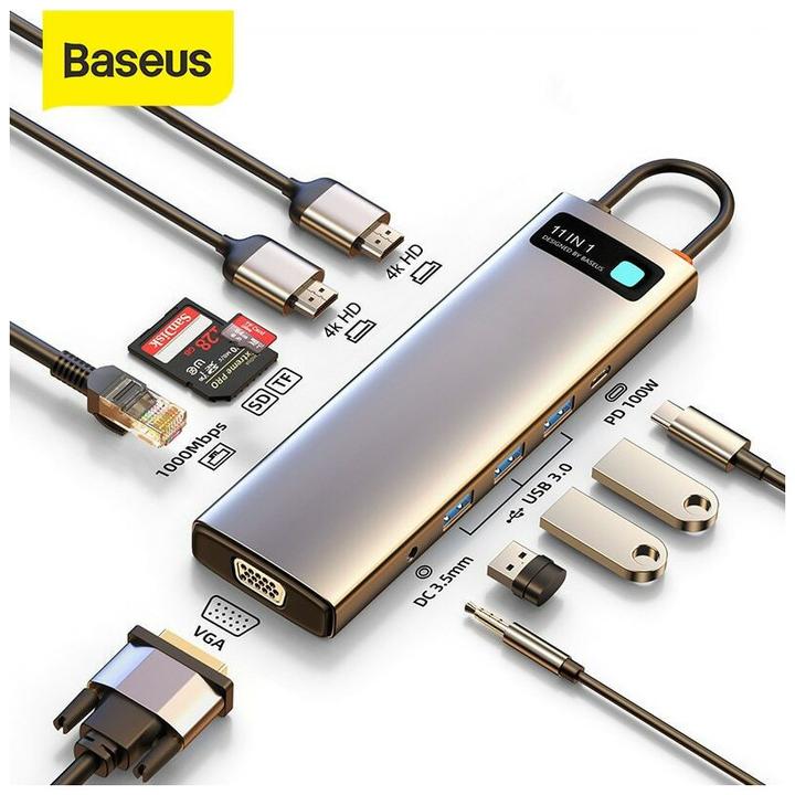 Actual product image Baseus CAHUB-CT0G (USB-C, 11 ports)