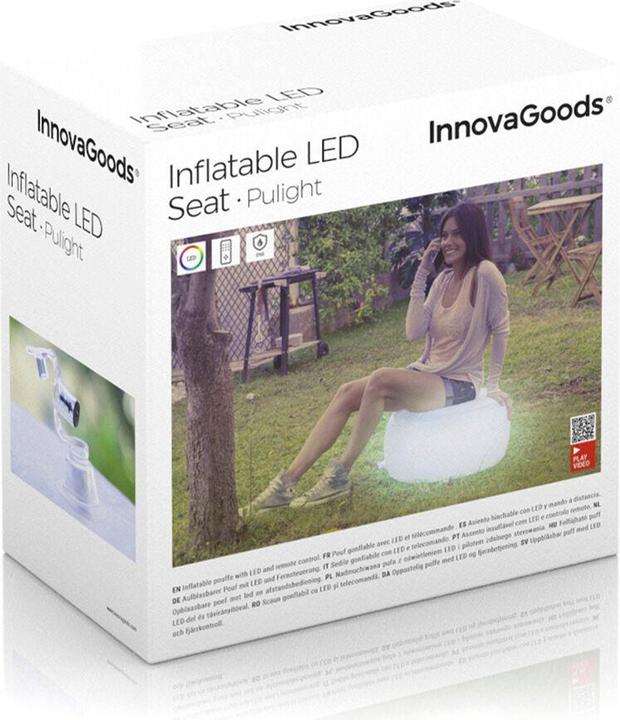 Actual product image InnovaGoods Inflatable stool with LED lighting - Transparent