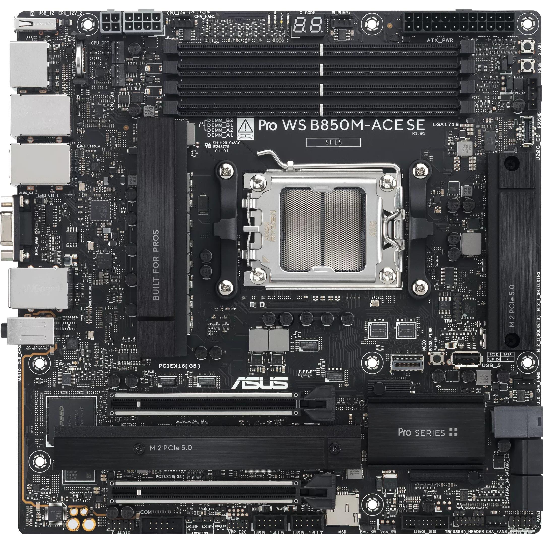 ASUS Płyta główna PRO WS B850M-ACE SE AM5 AMD (AM5, AMD B850, mATX), Mainboard