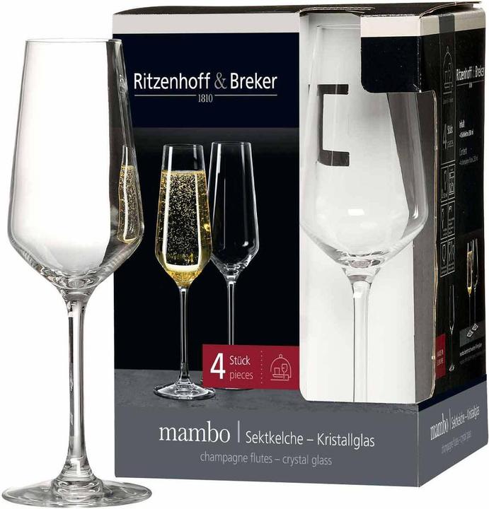 Actual product image Ritzenhoff & Breker Champagne glass "MAMBO", 0.23 l (23 cl, 4 Glasses, Champagne glasses)