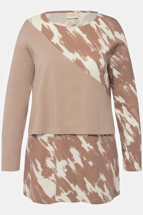Actual product image Ulla Popken Layered Look Pattern Block Tee (42, 44)