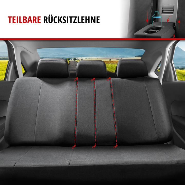 Produktbild Walser Autositzbezug ZIPP-IT Premium Ardwell, PKW-Schonbezüge Komplettset mit Reiverschluss-System schwarz
