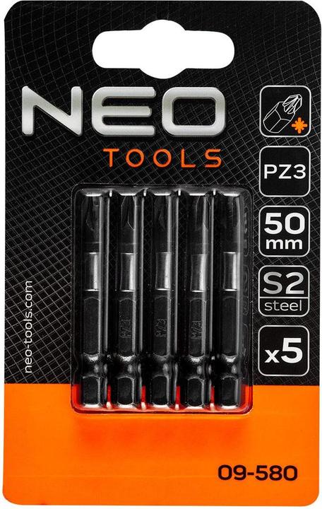 Neo Tools Screwdriver nozzle (S2, 50 mm, PZ3 impact nozzles - 5 pcs.) (Schraubschlitz)
