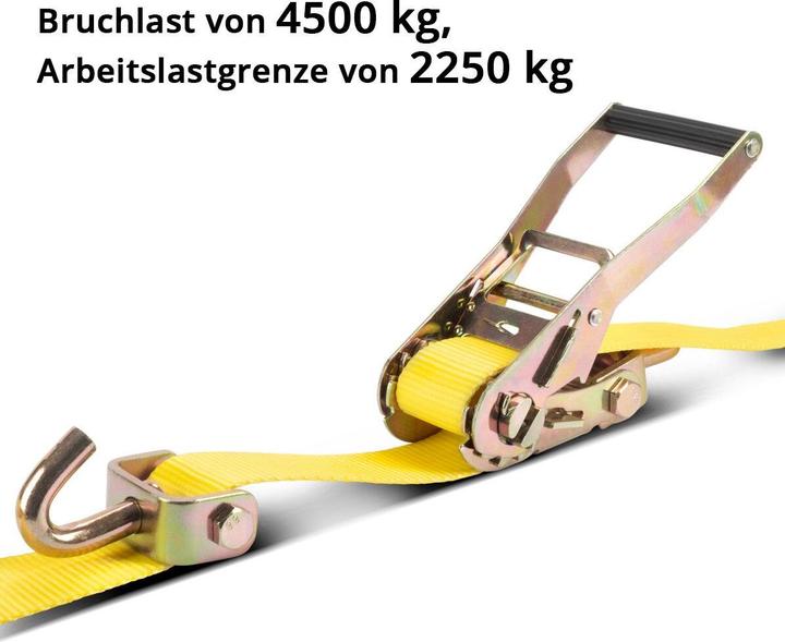 Produktbild Stahlwerk Radsicherung TRS-50 ST 2er Set 3 m x 50 mm 2.250 kg Reifen-Ratschengurt