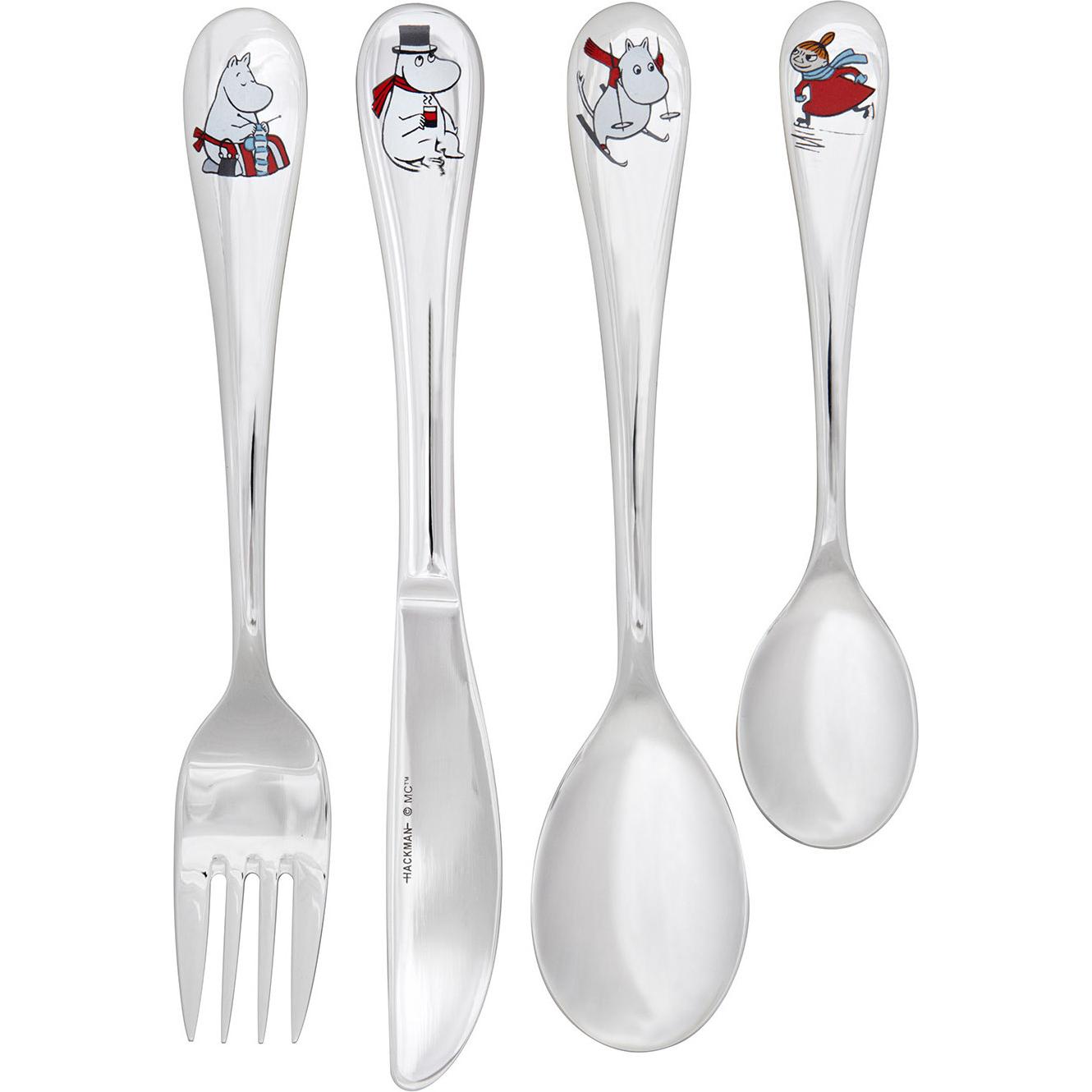 Iittala Argento Stoviglie + Posate Per Bambini, Moomin Stalo Įrankių Rinkinys Vaikams, Inverno