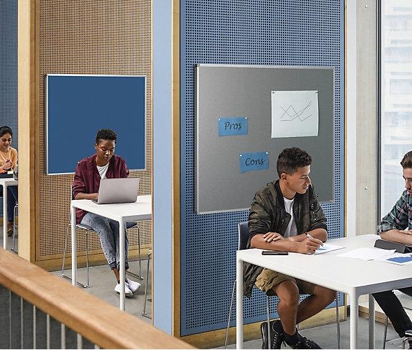Actual product image eurokraft basic pin board, fabric covering, grey, WxH 1200 x 900 mm. (Bulletin board, 1200 x 900 mm)