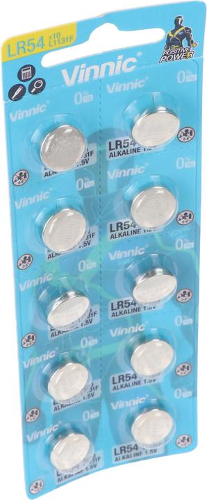 Productafbeelding Vinnic 10 stuks AG10, LR54, L1131F, LR1130, 189, RW89 (10 Pcs., LR54, 83 mAh)