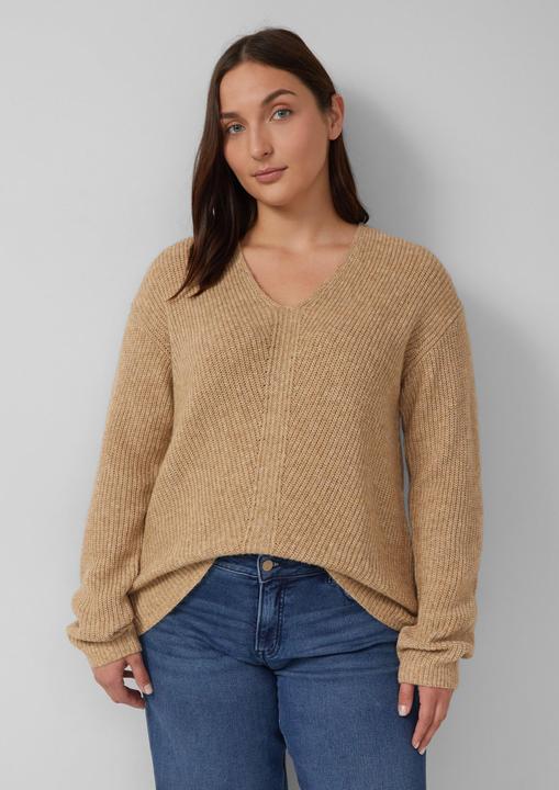 Produktbild s.Oliver Strickpullover Weicher Strickpullover im Relaxed Fit mit V-Ausschnitt (54)