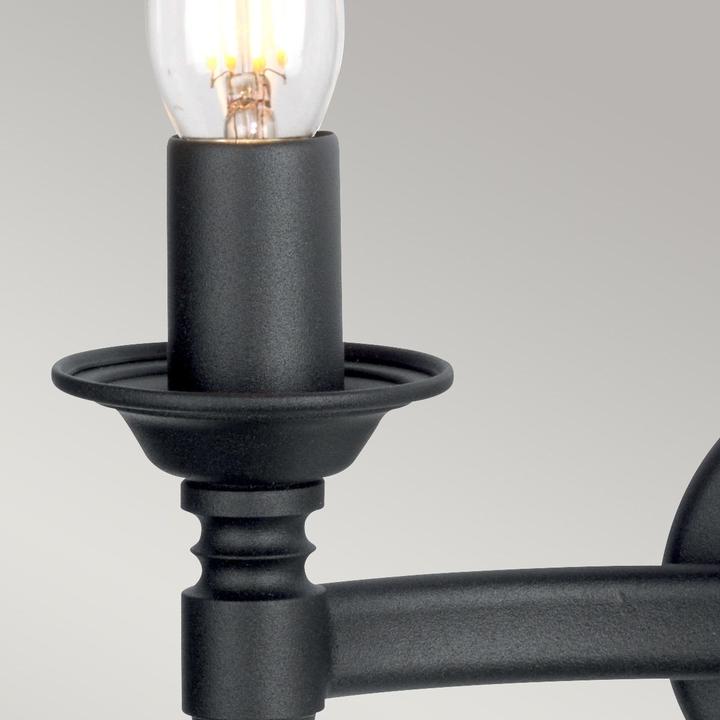 Image du produit Elstead Lighting Applique murale Saxon E14 double noir, Made in UK (E14, IP20)