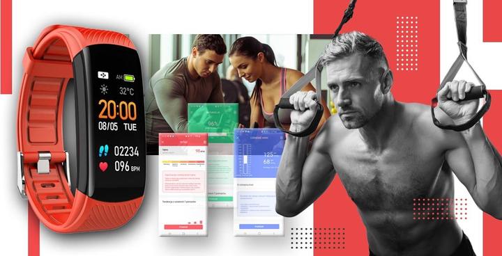 Produktbild Giewont Intelligentes Armband GW200-1, schwarze Farbe, zusätzlich rotes Armband (39.90 mm, 3G)