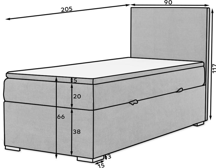 Produktbild ELTAP Rocco mit Stauraum (90 x 200 cm)
