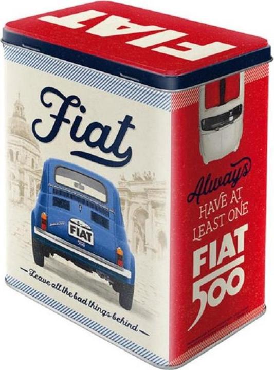 Image du produit Nostalgic-Art Merchandising Boîte à provisions Fiat 500 3 l, Beige/Bleu/Rouge (3 l)
