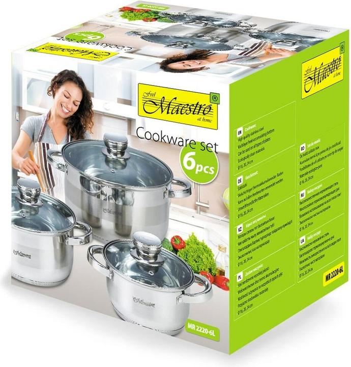 Produktbild Maestro MR-2220-6L Ein Satz Töpfe mit 6 Elementen (24 cm, Kochtopf, Edelstahl)