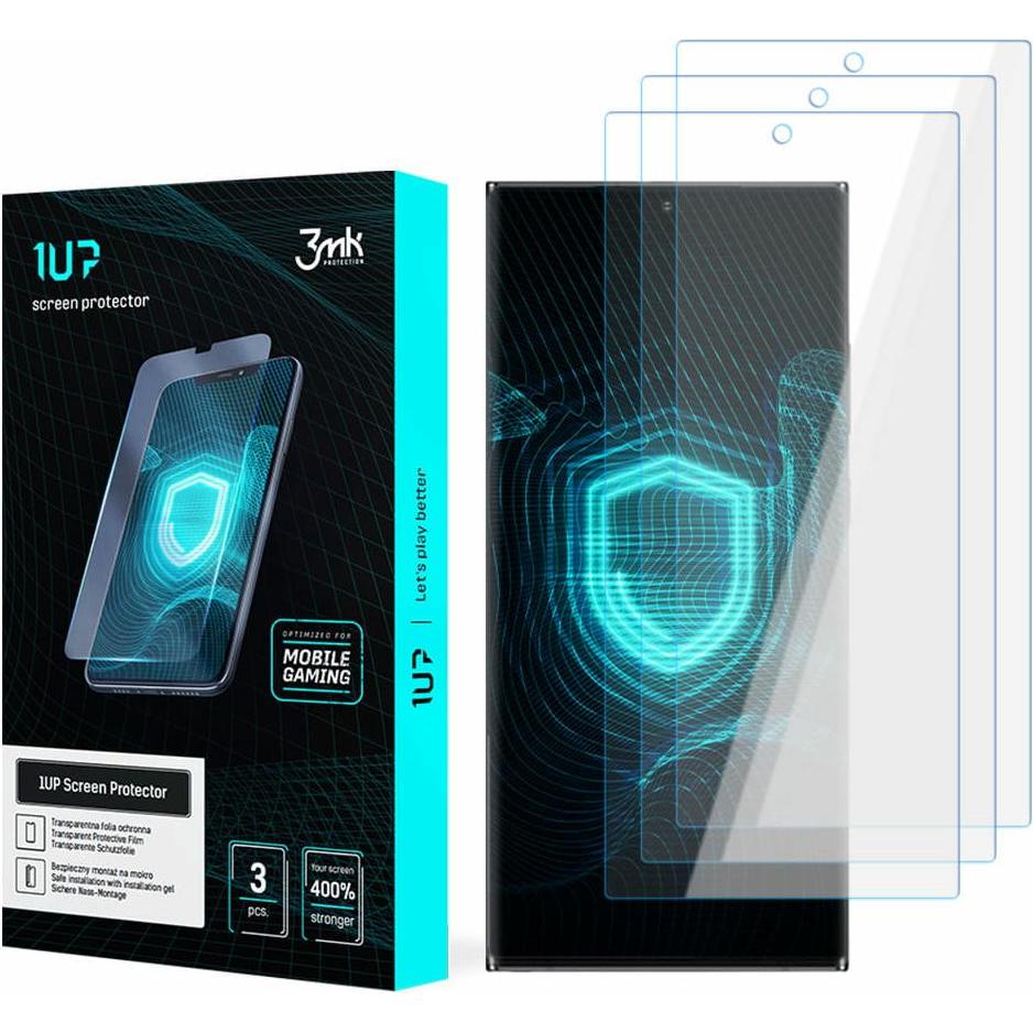 3MK 1UP Premium Polymer Schutzfolien 3Stk. (3 Stück, Samsung Galaxy S22 Ultra), Smartphone Schutzfolie, Transparent