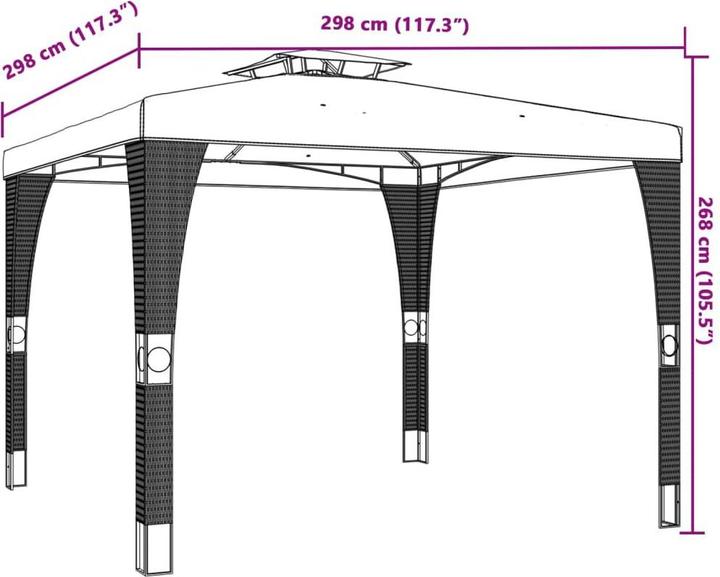 Image du produit vidaXL Pavillon (298 cm, 298 cm)