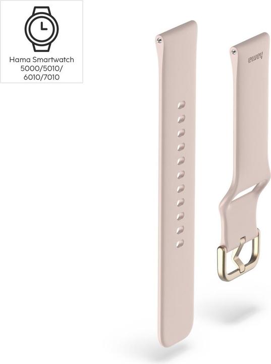 Produktbild Hama Armband zum Wechseln für Smartwatch 5000, Silikon, Rosé (Silikon)