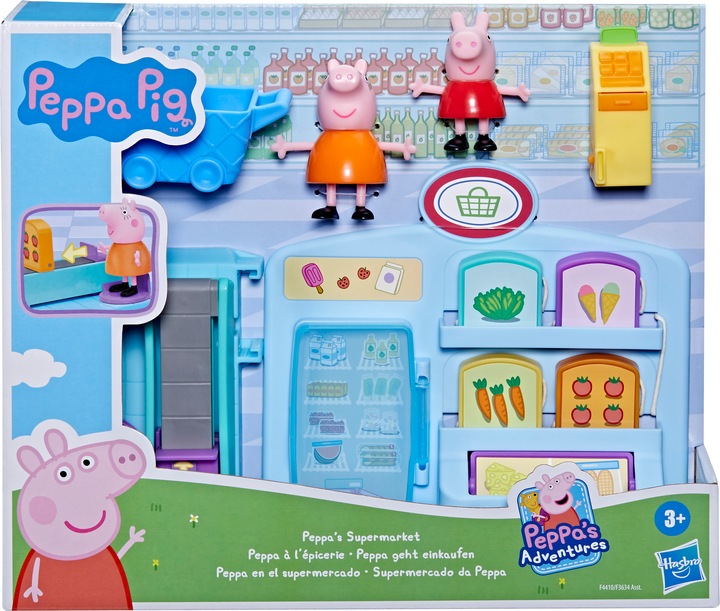 Actual product image Hasbro Peppa's Adventures Peppa goes shopping, preschool toy with 2 figures and 8 accessoi...
