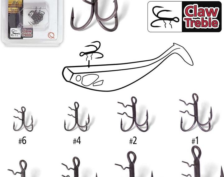 Actual product image Quantum Claw Treble Hooks