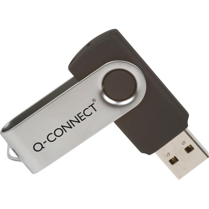 Thumbnail - Q-Connect USB Flash Drive 2.0 (8 GB, USB 2.0, USB-A), USB Stick, Grau