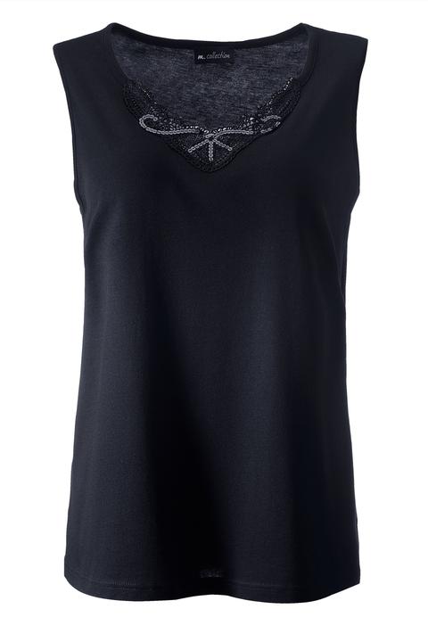 Immagine prodotto Meyermode Top, figurfreundlich, V-Ausschnitt, Spitze, Pailletten (40)