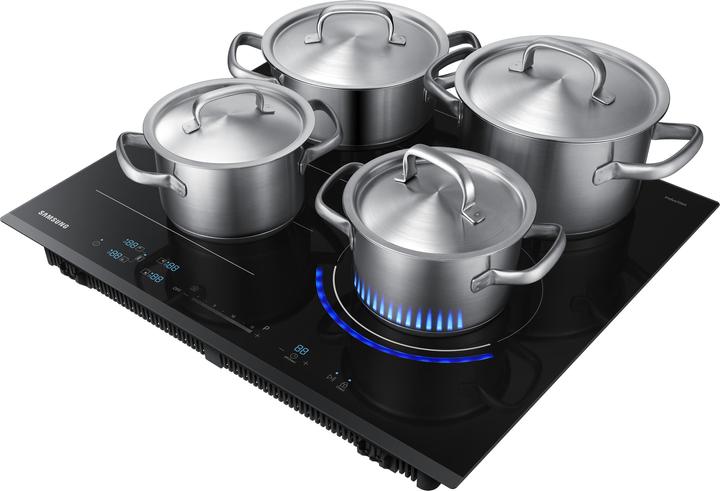 Produktbild Samsung NZ64N9777BK/E1 Induktion, 60cm, 15 Leistungsst., Virtual Flame, Ice Blue