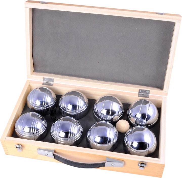 Image du produit ToyFamily Jeu de boules dans un étui de luxe, 8 boules (8 x, 70 mm)