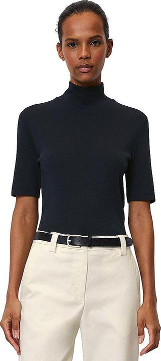 Actual product image Marc O'Polo Short Sleeve T-Shirt Stand-Up Collar Deep Blue S (XL)