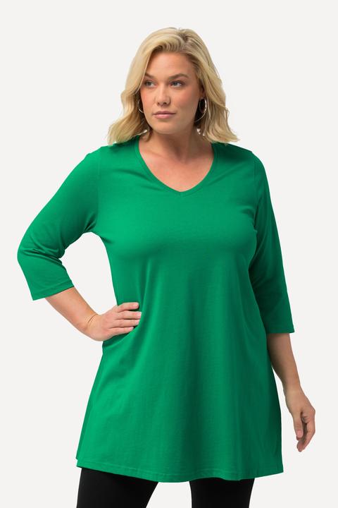 Produktbild Ulla Popken Longshirt, A-Linie, V-Ausschnitt, 3/4-Arm (68)