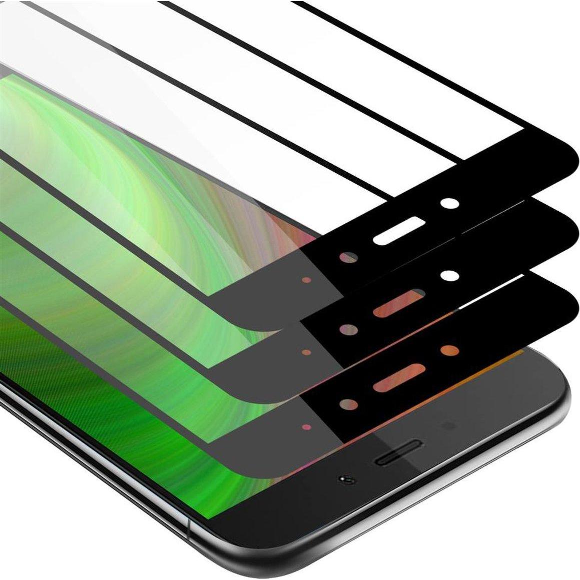 Cadorabo Vollbild Displayschutzglas (3 Stück, Xiaomi Redmi Note 4), Smartphone Schutzfolie, Schwarz