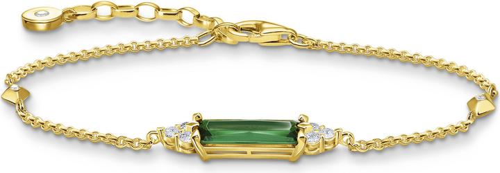 Immagine prodotto Thomas Sabo Bracciale Pietra Verde Oro (19 cm, Doratura in oro giallo 750, Argento 925)