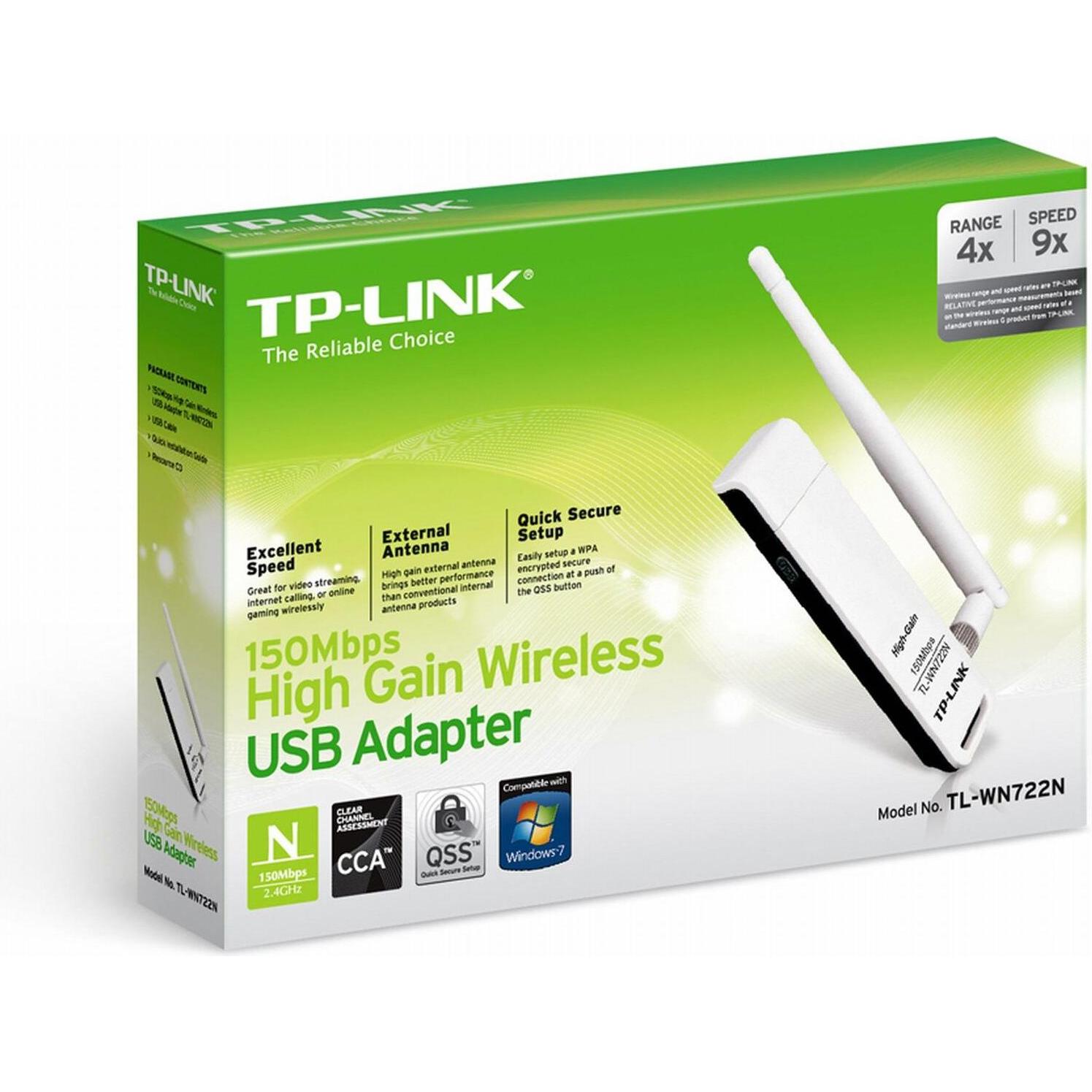Thumbnail - TP-Link Tl-Wn722n (USB 2.0), Netzwerkadapter, Schwarz, Weiss