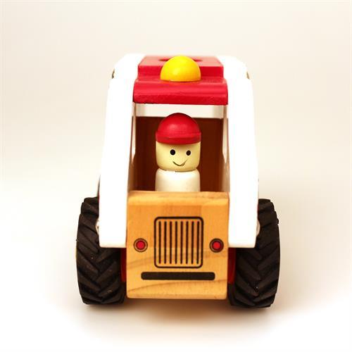 Actual product image Magni - Wooden ambulance with rubber wheels (2626)