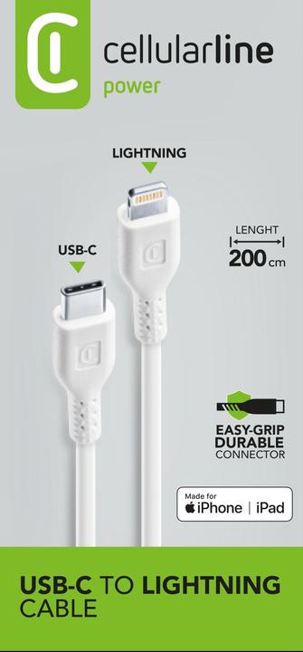 Actual product image Cellularline Power Cable 200cm - USB-C to Lightning (2 m, USB 3.2 Gen 2)
