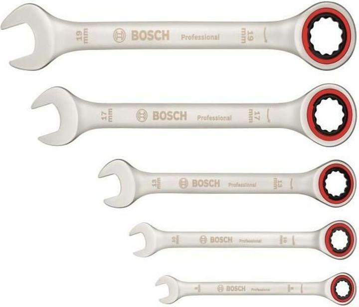 Actual product image Bosch Professional Combo Kit ratchet spanner set, 5 pcs. (17 mm, 10 mm, 19 mm, 8 mm, 13 mm)