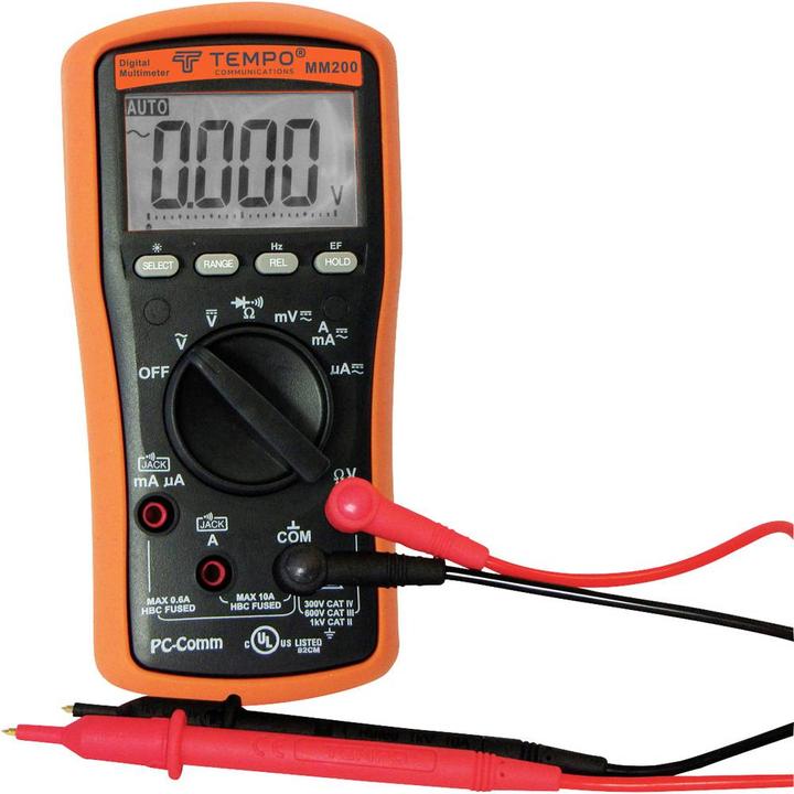 Actual product image Tempo Communications Hand Multimeter Digital MM200 (CAT IV 300V)
