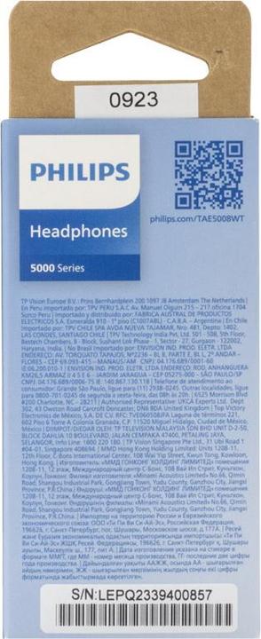 Actual product image Philips HEADPHONES USB-C TAE5008BK/00 (No noise cancellation, Cable)