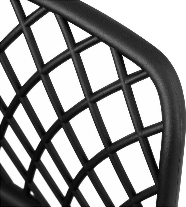 Produktbild Royal Catering Kunststoffstuhl 2er Set Besucherstuhl Designstuhl Armlehne 150 kg schwarz