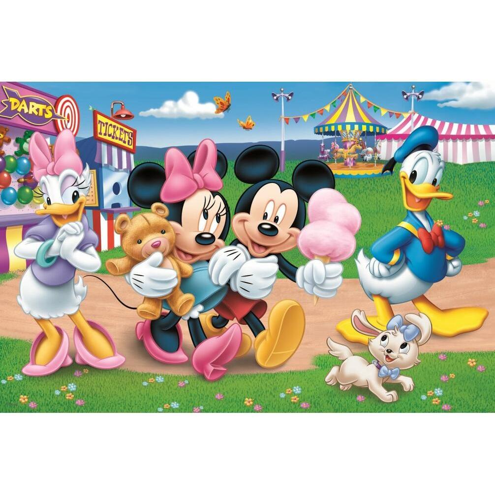 Thumbnail - Trefl Puzzle dwustronne 24el SUPER MAXI 3w1 Mickey w wesołym miasteczku 41005 (24 Teile)