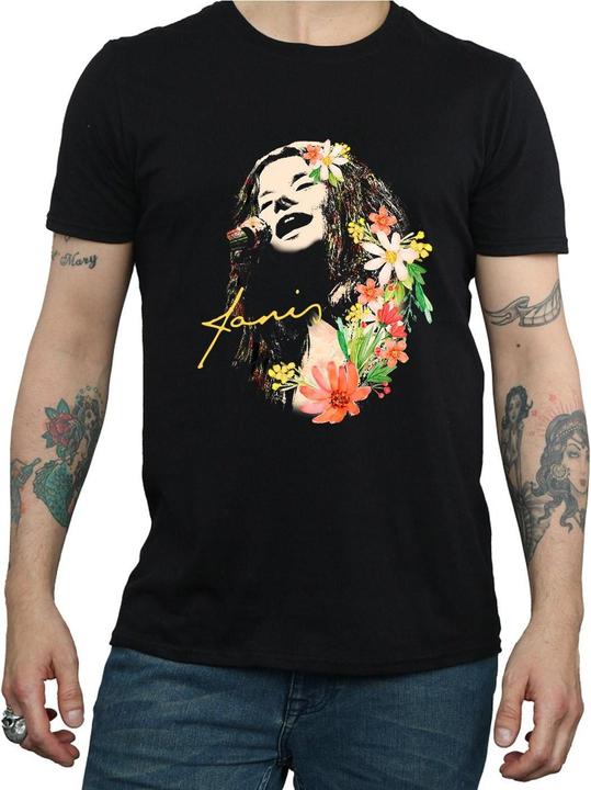 Immagine prodotto Janis Joplin Floral Pattern Maglietta Uomo (M)