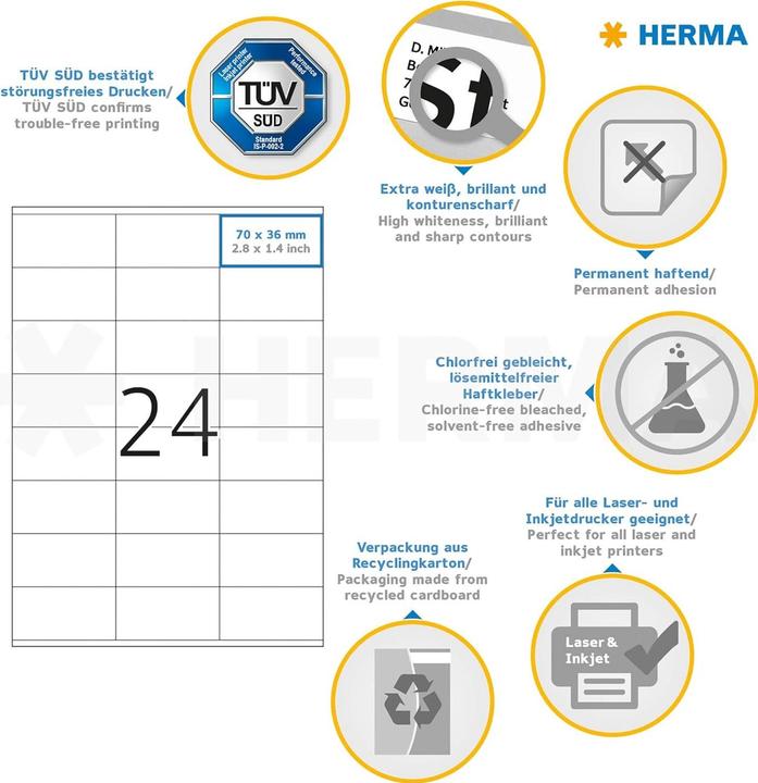 Immagine prodotto HERMA Etichette per indirizzi A4