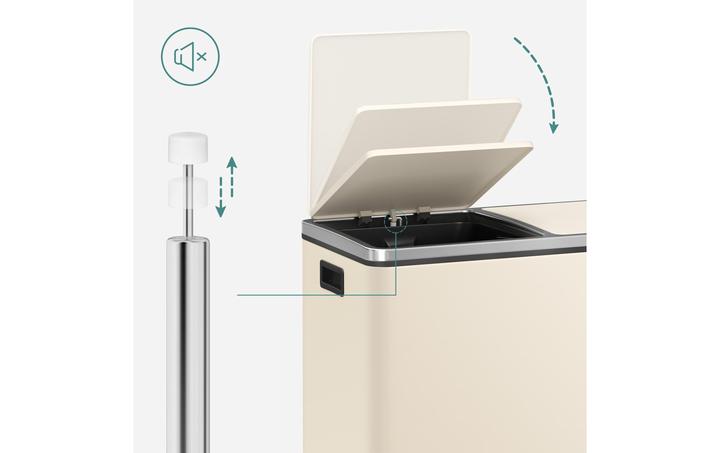 Produktbild Songmics Mülltrenner 2 x 30,0 l cremeweiss (60 l)