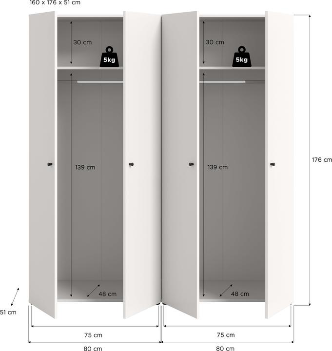 Produktbild Xonox Home Darwin (160 x 51 x 176 cm)