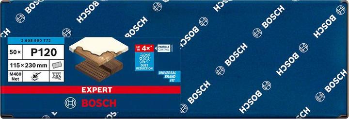 Actual product image Bosch Professional Zubehör EXPERT M480 Sanding net for orbital sanders, 115 x 230 mm, G 120, 50 pcs. (120)