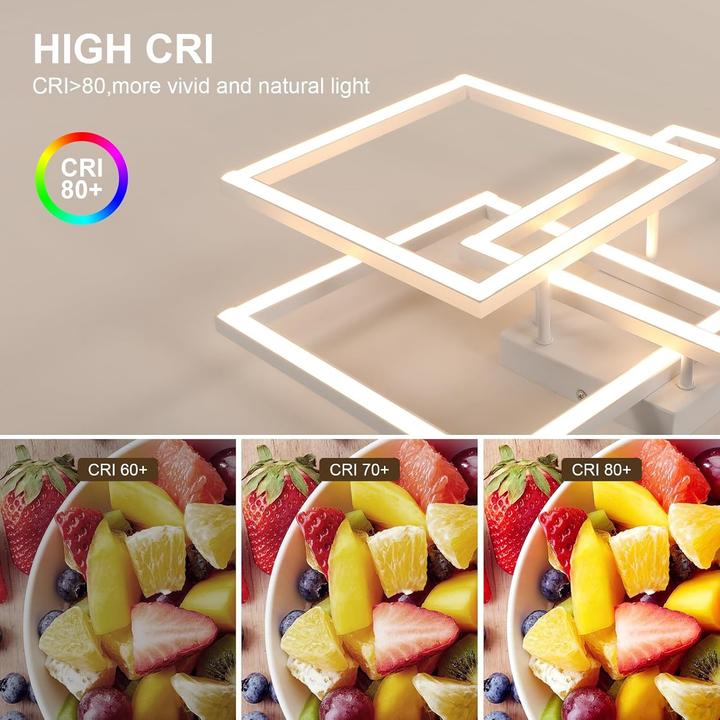 Produktbild Comely Dimmbare LED-Deckenleuchte mit Fernbedienung, modern für Wohnzimmer, Schlafzimmer, Küche